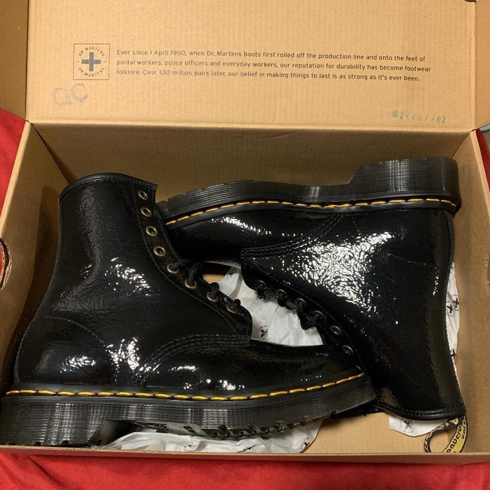 Dr. Martens Shiny Black Leather Boots